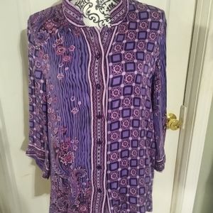 Bob Mackie wearable art blouse size medium.